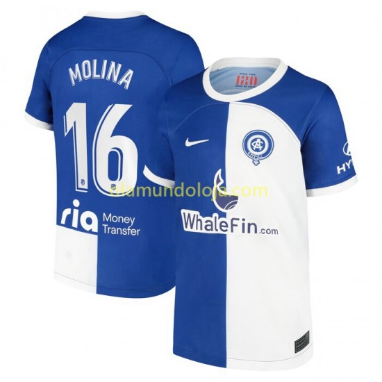 Camisola Atlético Madrid Molina 16 120 Anniversary Homem Equipamento Primeiro 2022-2023 Manga Curta